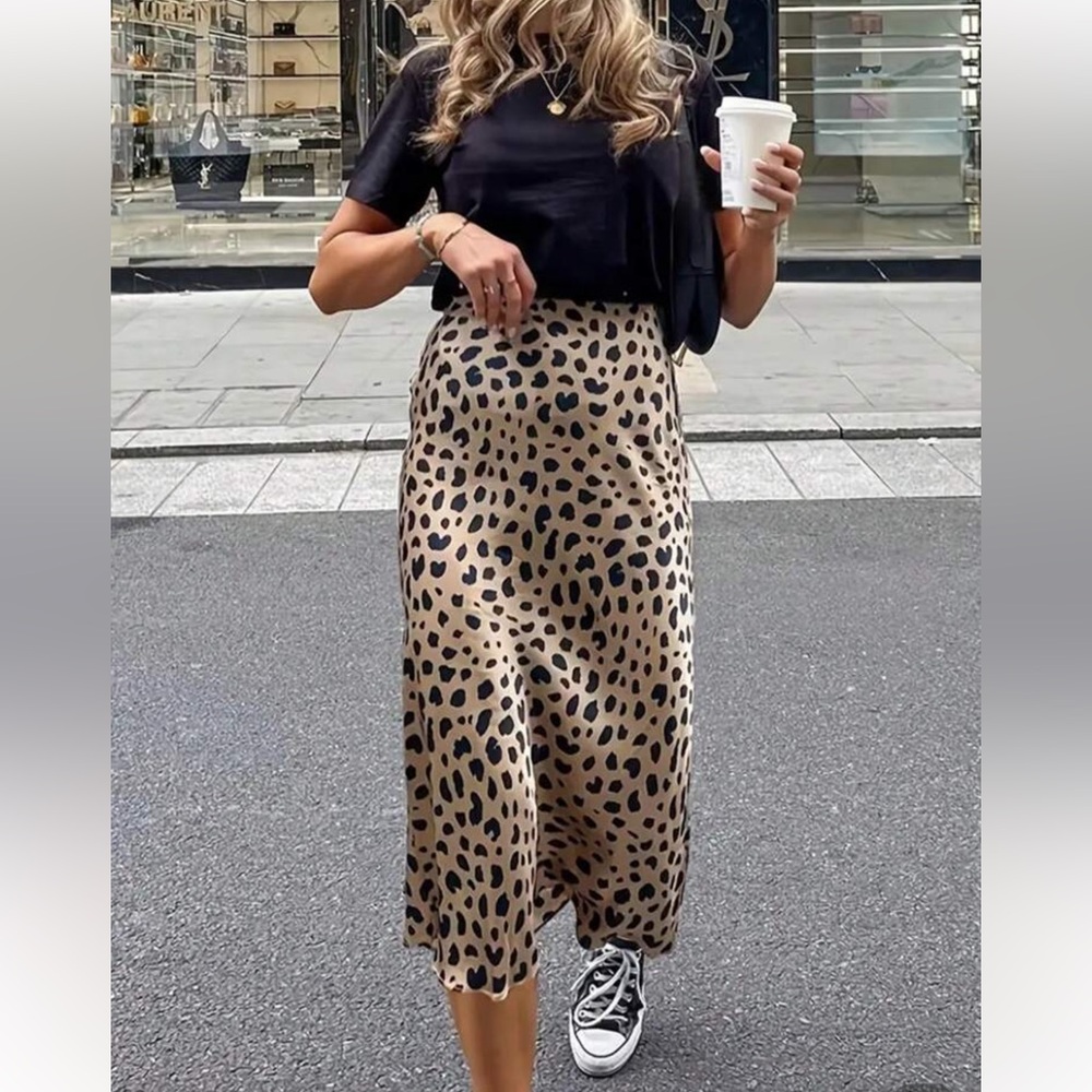 GAP Leopard Print Brown Skirt size S - Picture 5 of 10
